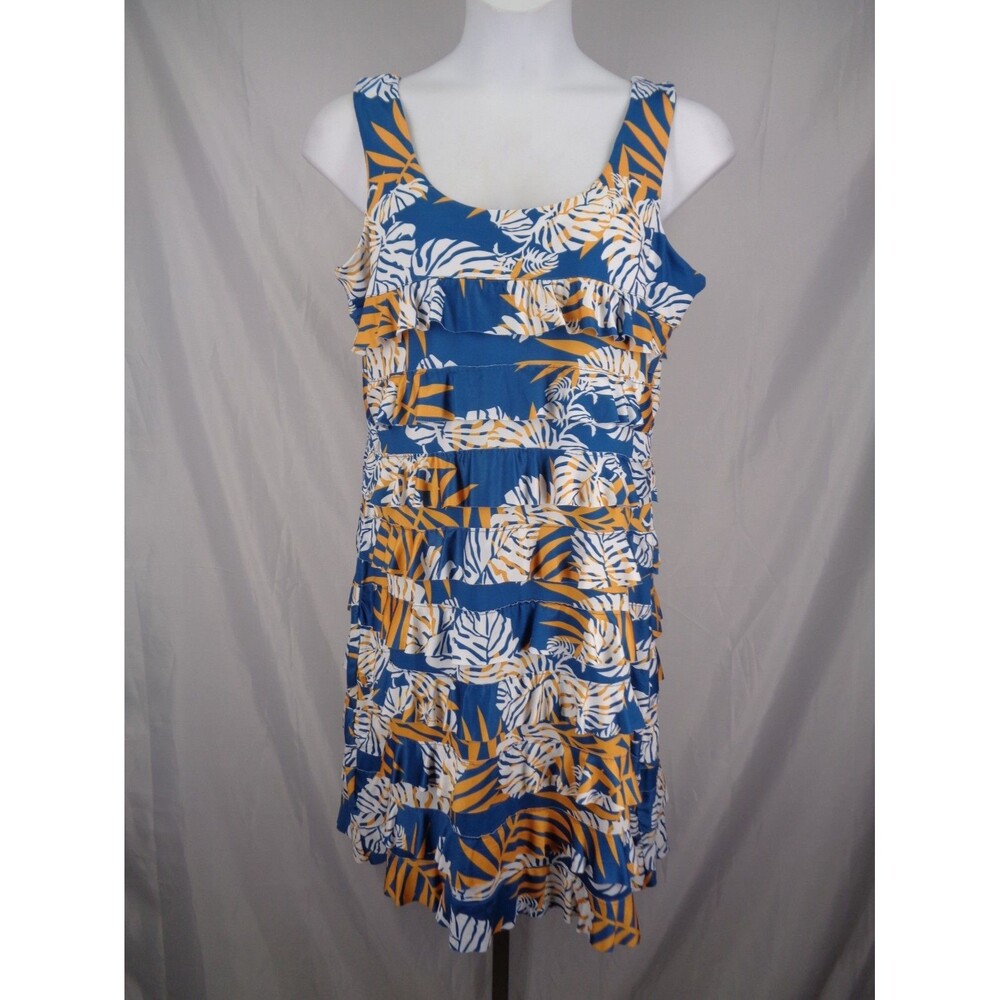 Tango Mango Ruffle Dress Size XL Resort Vacation Tropical Beach